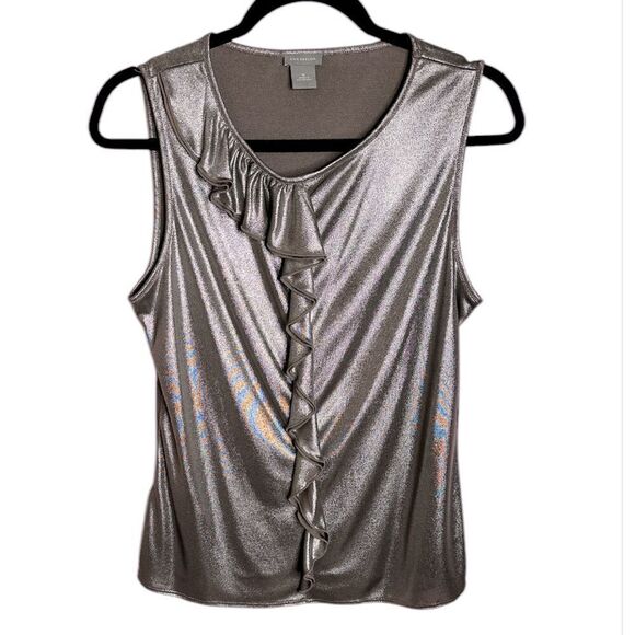 Ann Taylor Silver Metallic Top - Picture 1 of 3